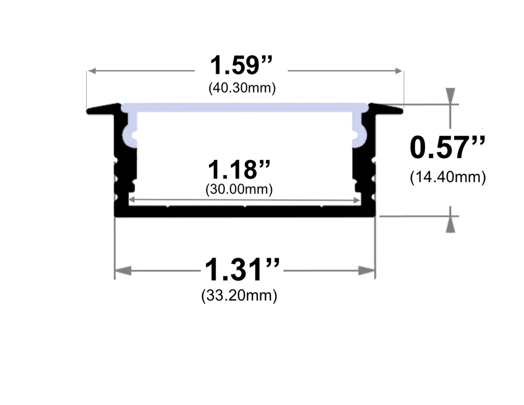Alberko LED Channel - 1932ASL - Recessed, 8 ft - Silver - Note: Shipping is not available for this product. "Pick up only".