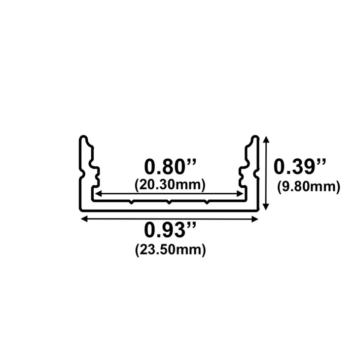 Alberko LED Channel - 1955ASL - Surface, 8 ft - Silver - Note: Shipping is not available for this product. "Pick up only".
