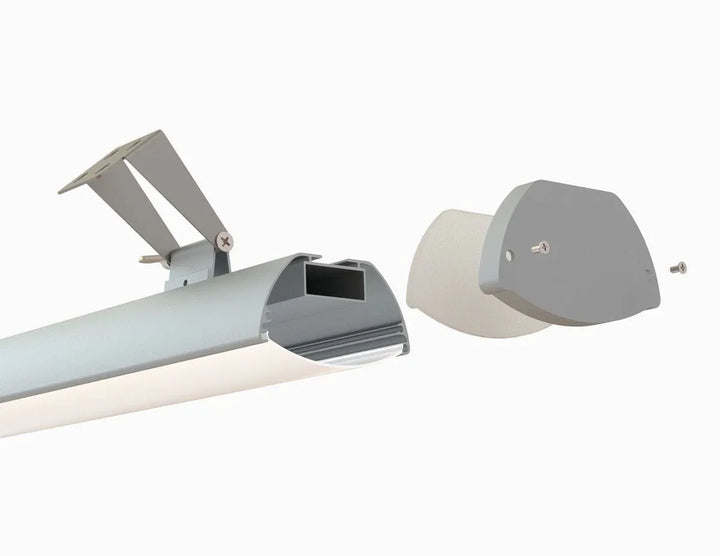 Alberko LED Channel - 531ASL - Oval Pendant Linear, 4 ft - Silver