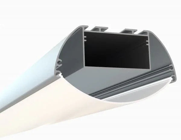 Alberko LED Channel - 532ASL - Oval Pendant Linear, 4 ft - Silver