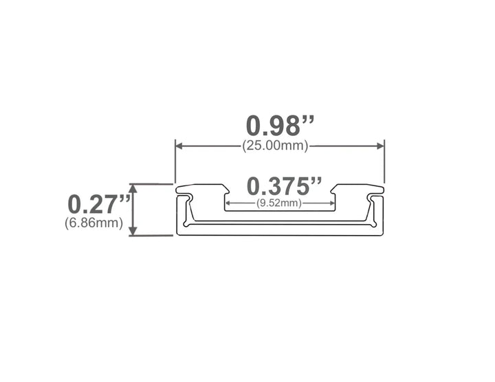 Alberko LED Channel - 968ASL - Ultra Low Profile Slimline, 8 ft - Silver - Note: Shipping is not available for this product. "Pick up only".