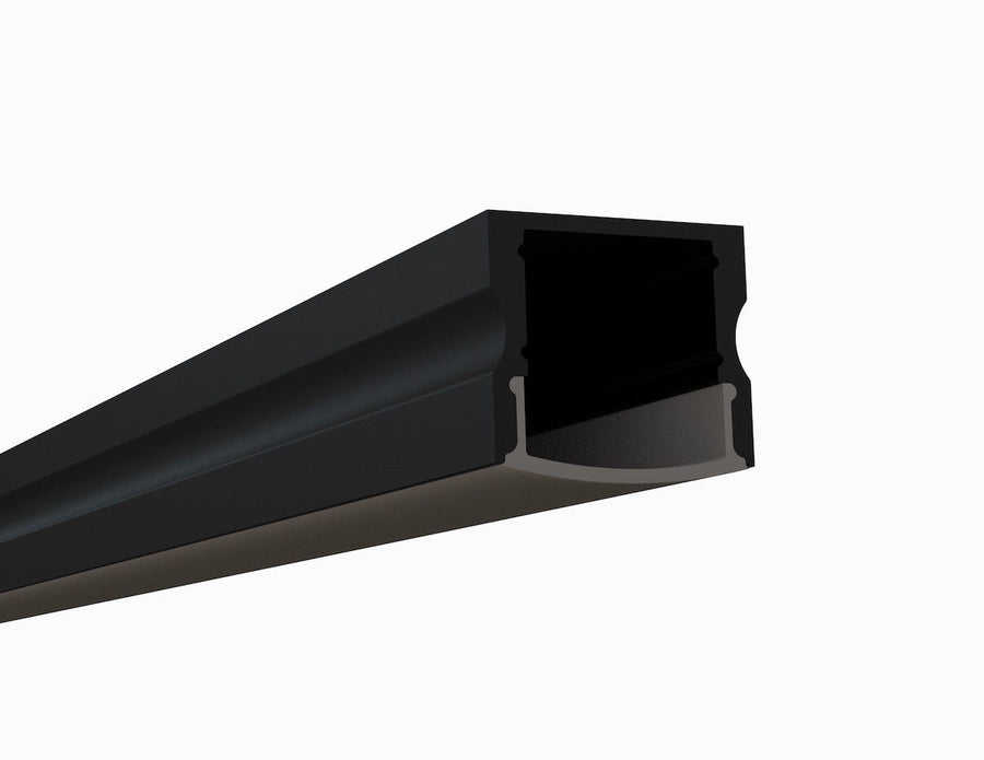 Alberko LED Channel - 971ASL-BB - Surface, 8 ft - Double Black - Note: Shipping is not available for this product. "Pick up only".