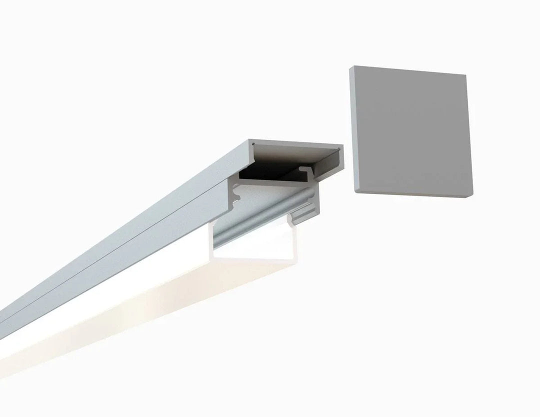Alberko LED Channel - 975ASL - Slimline Square Surface, 8 ft - Silver - Note: Shipping is not available for this product. "Pick up only".