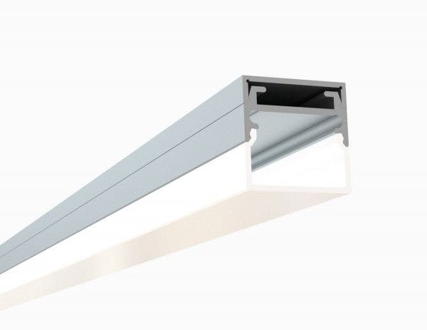 Alberko LED Channel - 975ASL - Slimline Square Surface, 8 ft - Silver - Note: Shipping is not available for this product. "Pick up only".