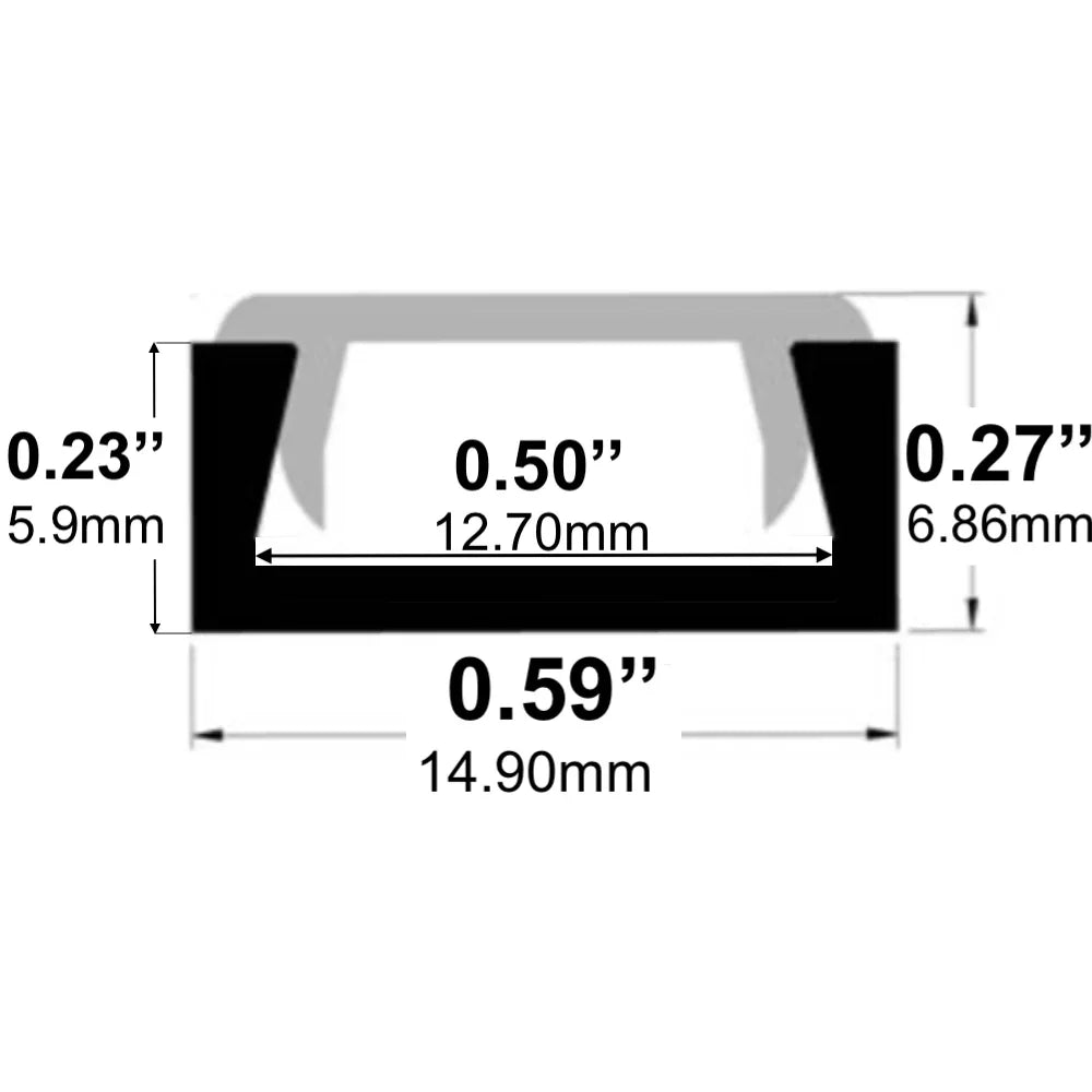 Alberko LED Channel - 981ASL - Ultra Surface, 8 ft - Silver - Note: Shipping is not available for this product. "Pick up only".