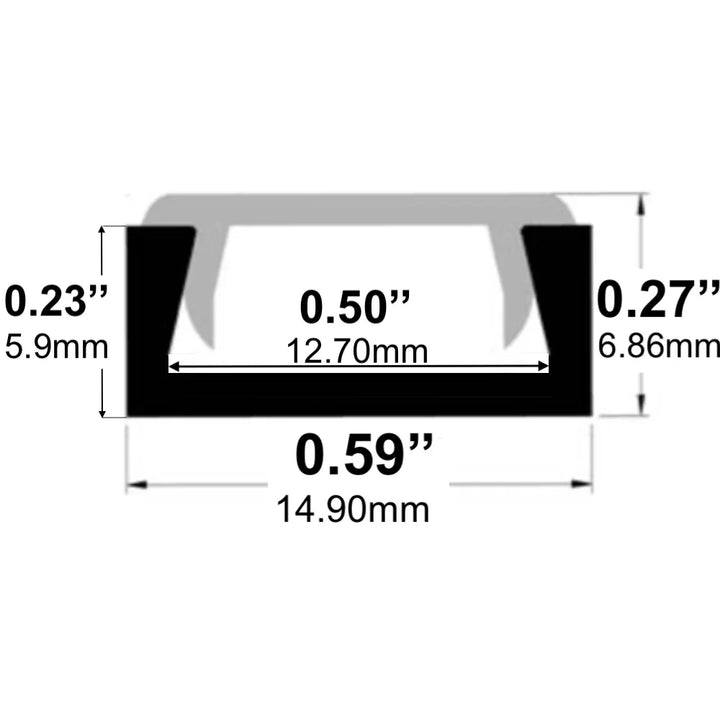 Alberko LED Channel - 981ASL - Ultra Surface, 8 ft - Silver - Note: Shipping is not available for this product. "Pick up only".
