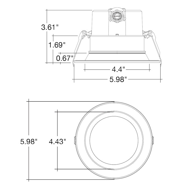 4" Commercial Downlight: CMD-Line, 13W/10W/9W/7W/5.5W, 5CCT, 120-277V - White
