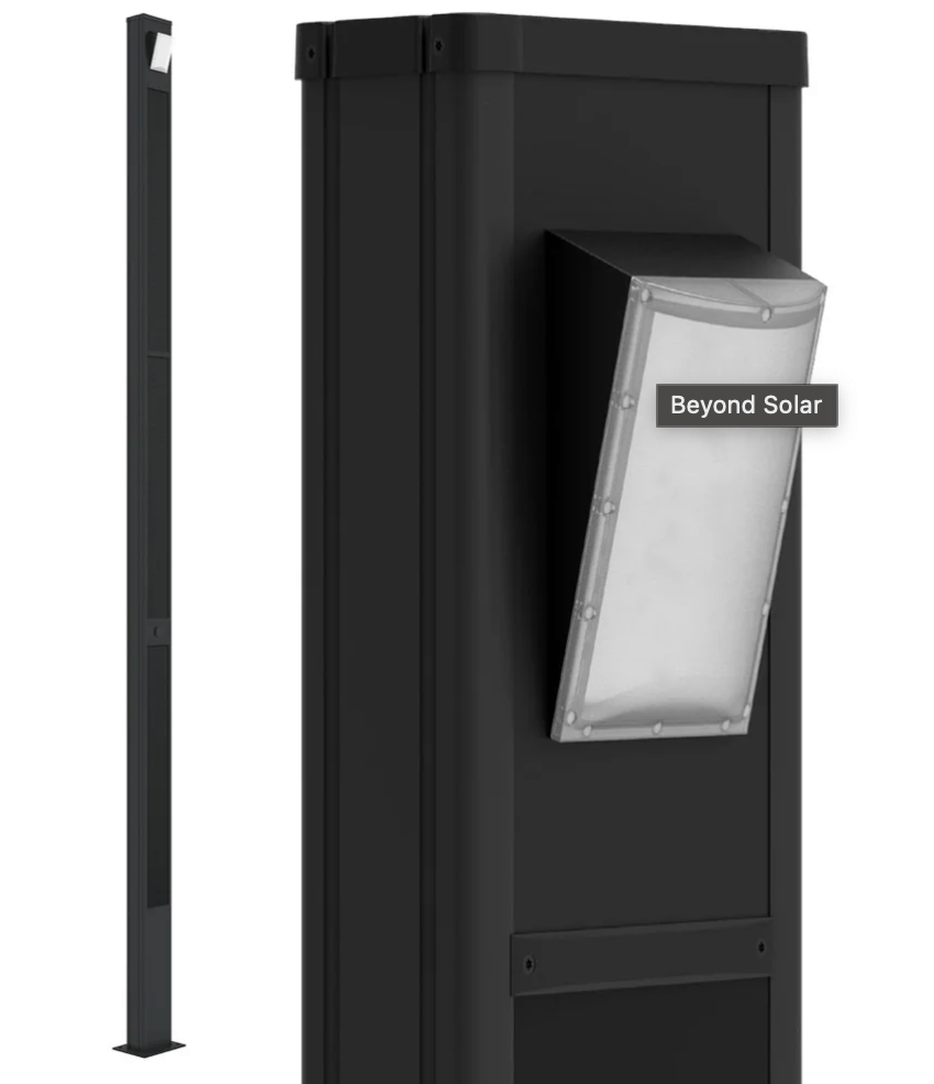 Beyond Solar AVS-TOTEM-20W, SKU #789501, 20W Solar Light Fixture, 3000 Lumens, CCT 50K, IP 65, 3 year warranty