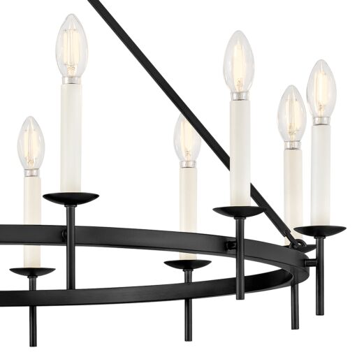 Copley 47476BK  Large Ring Chandelier  - Black