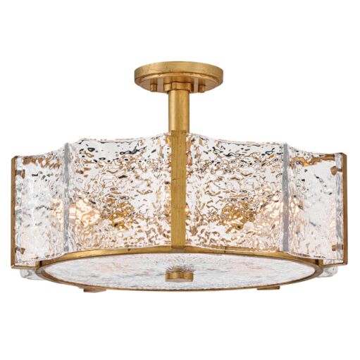 Florian FR41603DA  Medium Semi-Flush Mount- Bronze