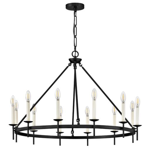 Copley 47476BK  Large Ring Chandelier  - Black