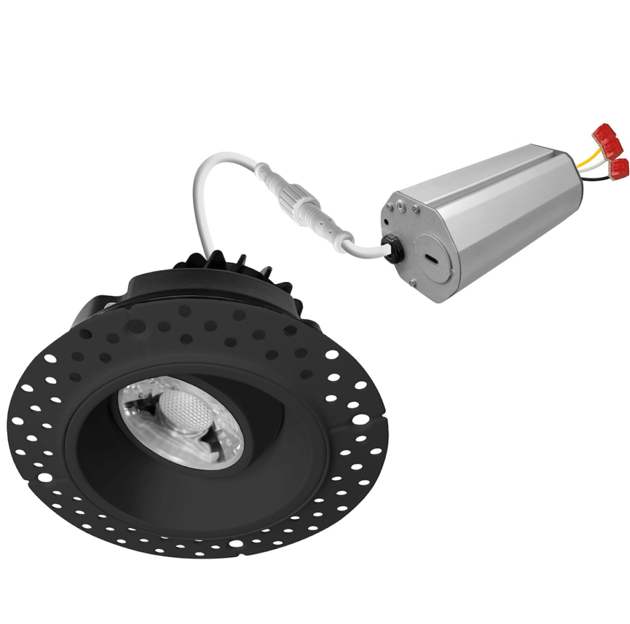 Envision LED 2" Gimbal Round Downlight: Trimless-Line 5-CCT Selectable 8W - Black