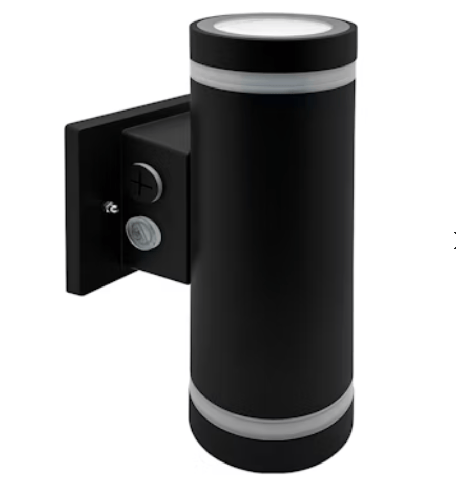 Envision LED 3" Edge-Lit Cylinder Up/Down Light: M-Line, 3-CCT w/ Photocell, 30W/20W/10W - Black