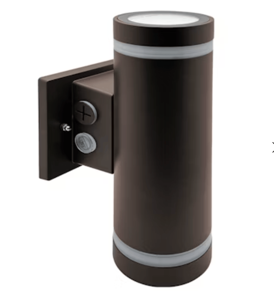 Envision LED 3" Edge-Lit Cylinder Up/Down Light: M-Line, 3-CCT w/ Photocell 30W/20W/10W - Bronze