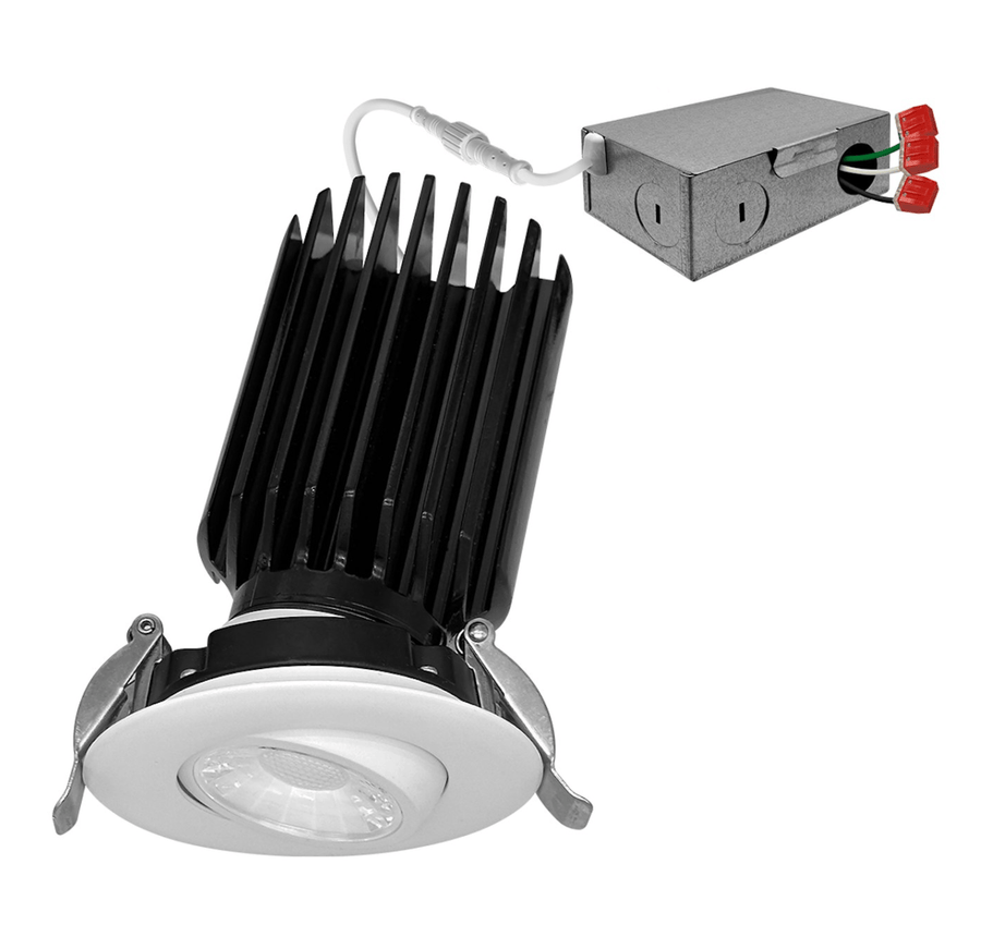 Envision LED 3" Gimbal Downlight: SnapTrim-Line 5-CCT Selectable 12W - White
