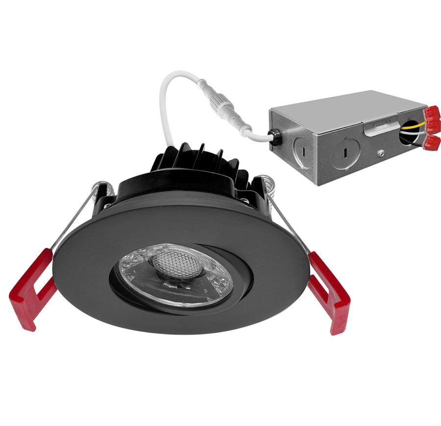 Envision LED 3" Gimbal Downlight: SnapTrim-Line 5CCT Selectable 8W - Black