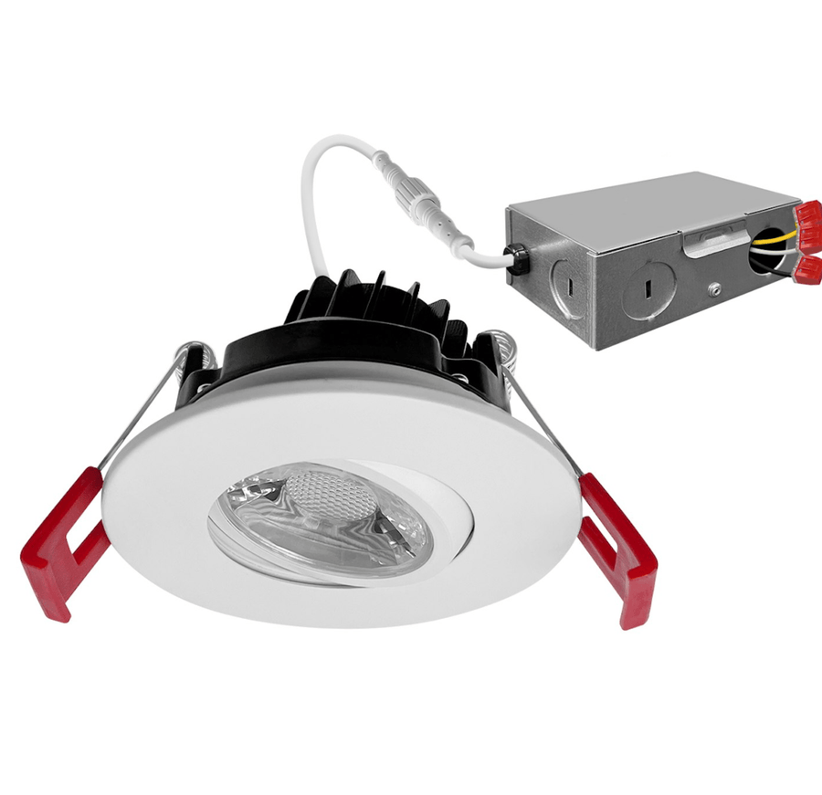 Envision LED 3" Gimbal Downlight: SnapTrim-Line Warm Dimming 6W - White