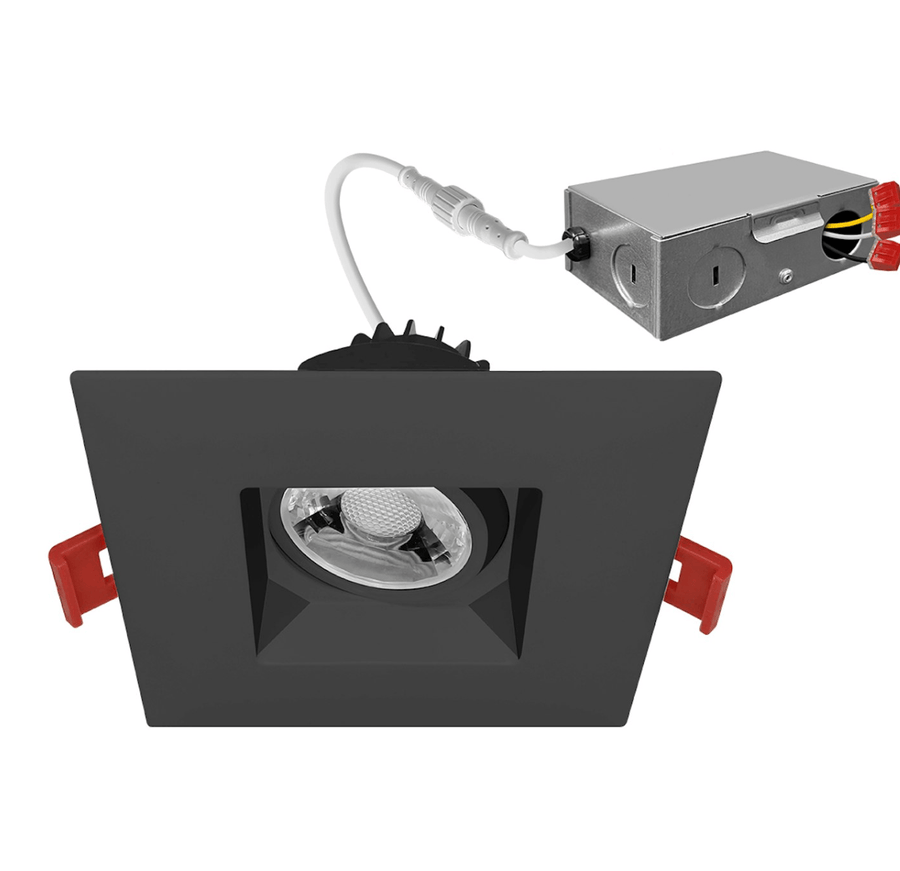 Envision LED 3" Regressed Gimbal Downlight: SnapTrim-Line 5-CCT Selectable 8W - Black