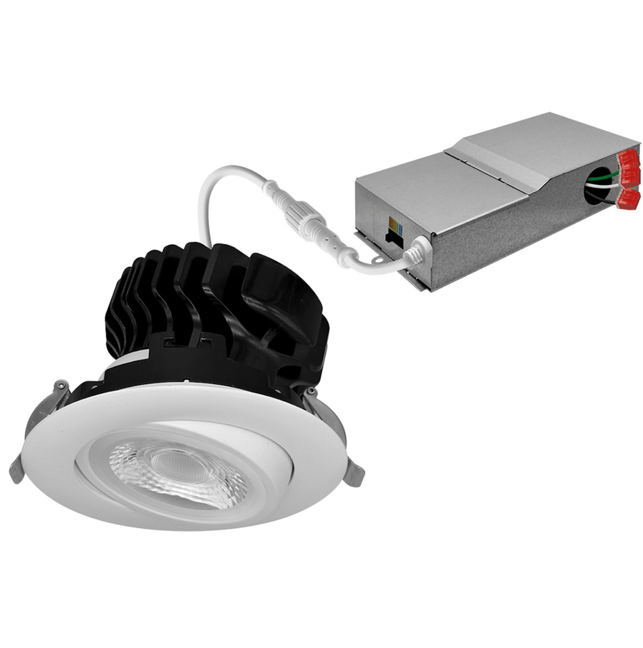 Envision LED 4" Gimbal Adjustable Downlight Canless, 5CCT Selectable, 18W - White