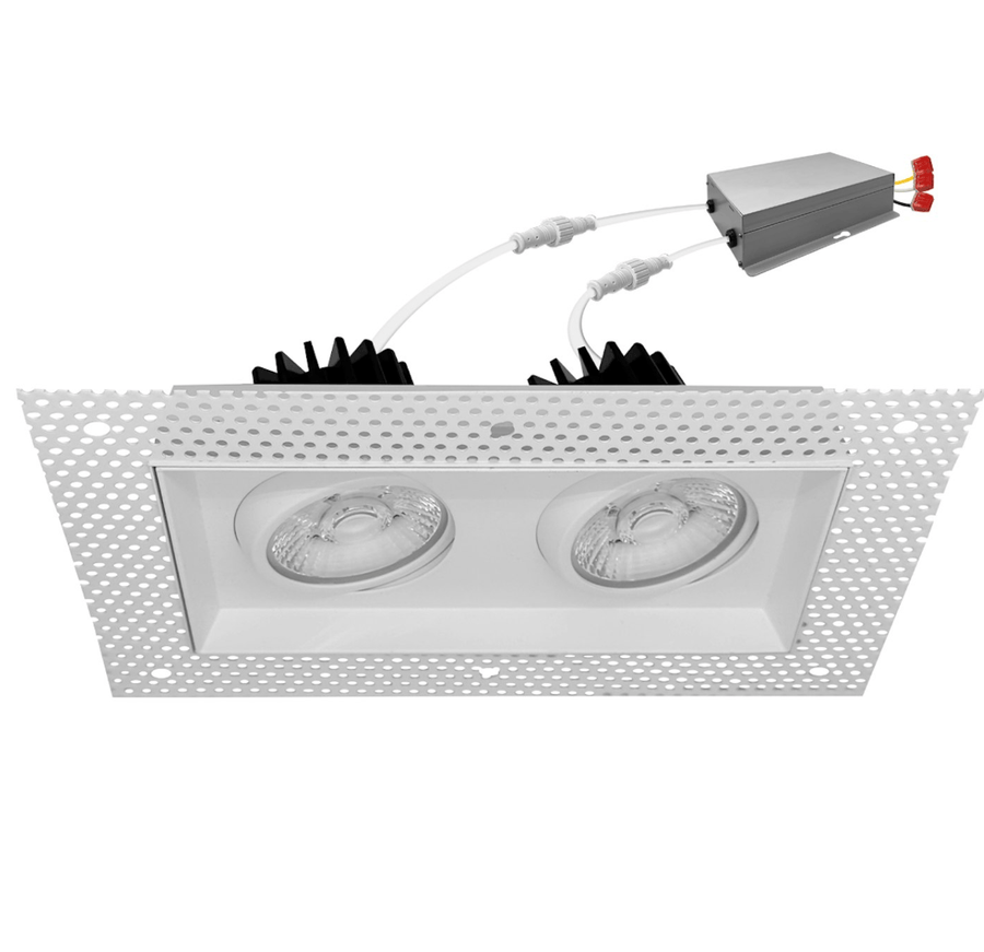 Envision LED 4" Multiple: Trimless Double Head 5-CCT Selectable 30W - White