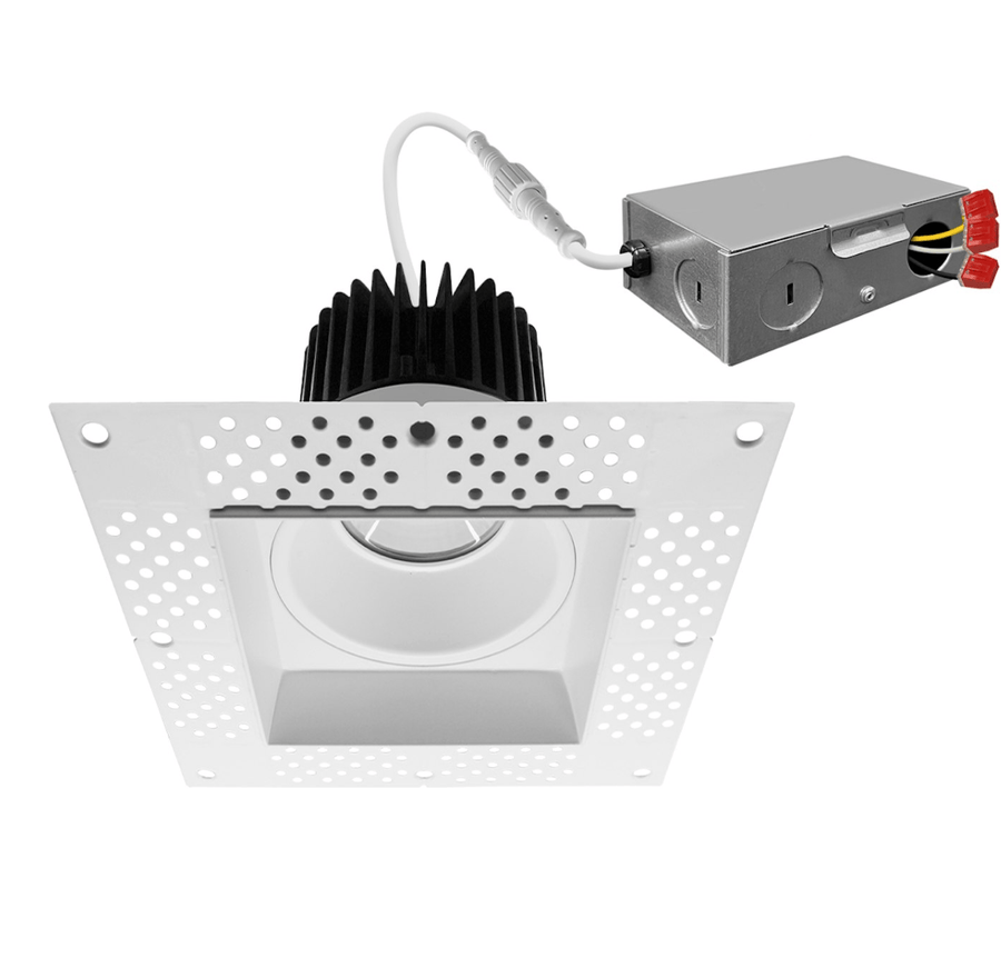 Envision LED 4" Square Downlight: Trimless-Line 5-CCT Selectable 15W - White