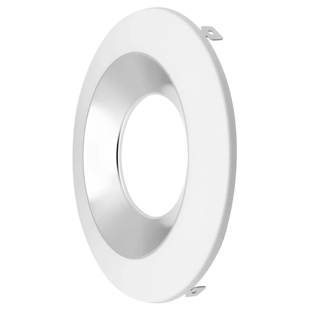Envision LED 8" CMD: Clear-Specular Haze Reflector + White Trim