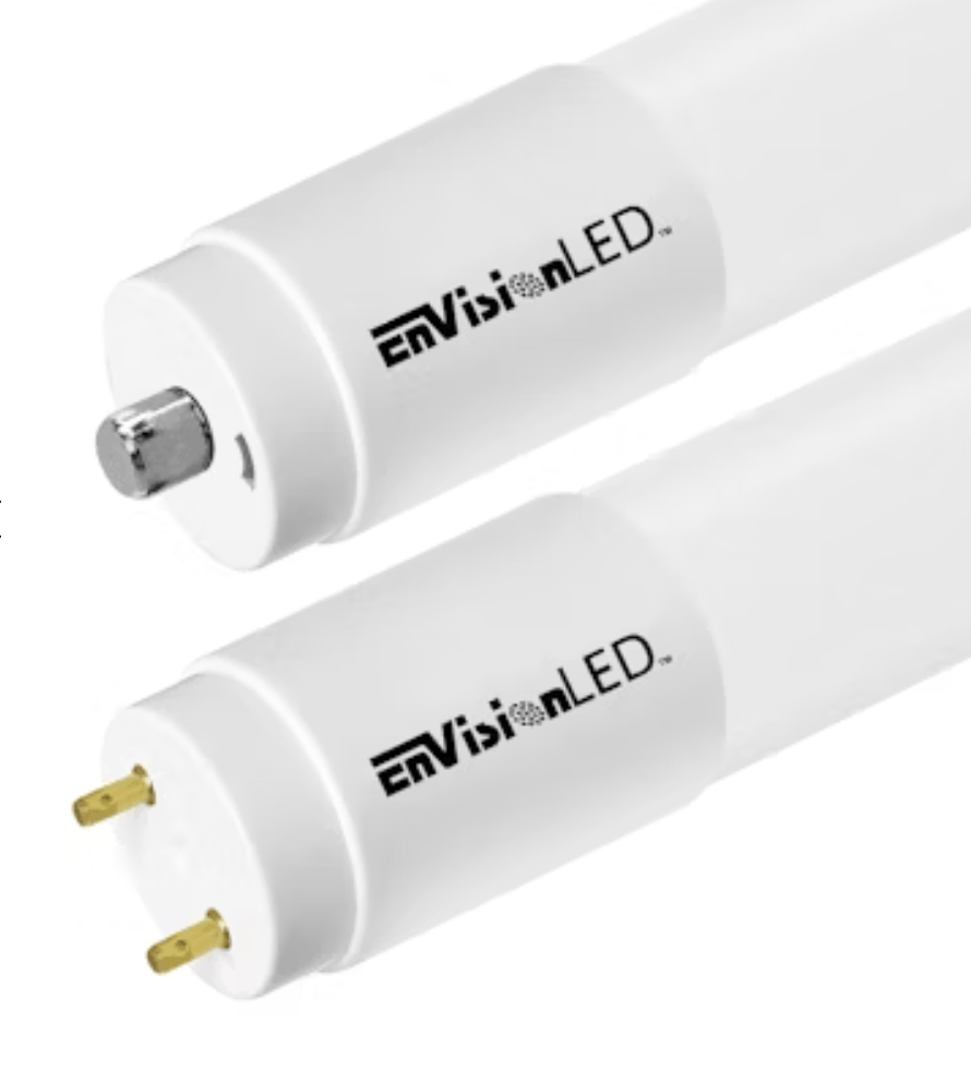 Envision LED 8 FT T8 Glass + PC Coating DUAL FIT Ballast, or AC Direct Double Sided w/ FA8 Single Pin Sockets