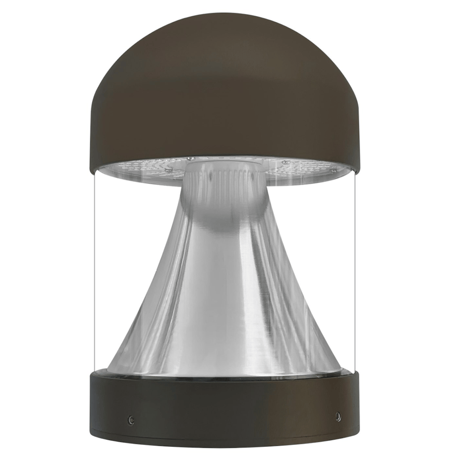 Envision LED Bollard Head: Round Cone Dome Top 5-CCT Selectable 22W/16W/12W - Bronze