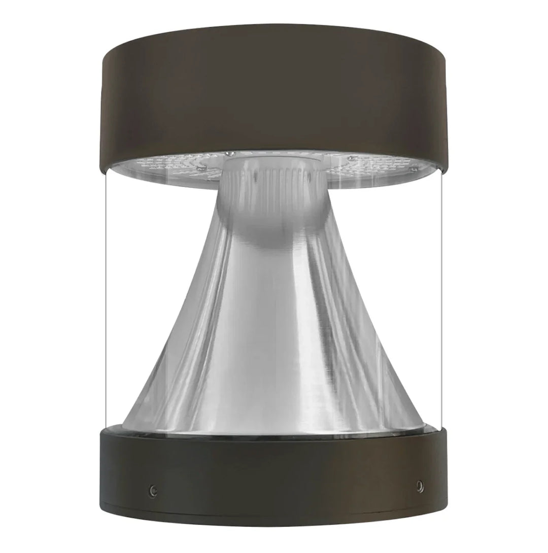 Envision LED Bollard Head: Round Cone Flat Top 5-CCT Selectable 22W/16W/12W - Bronze