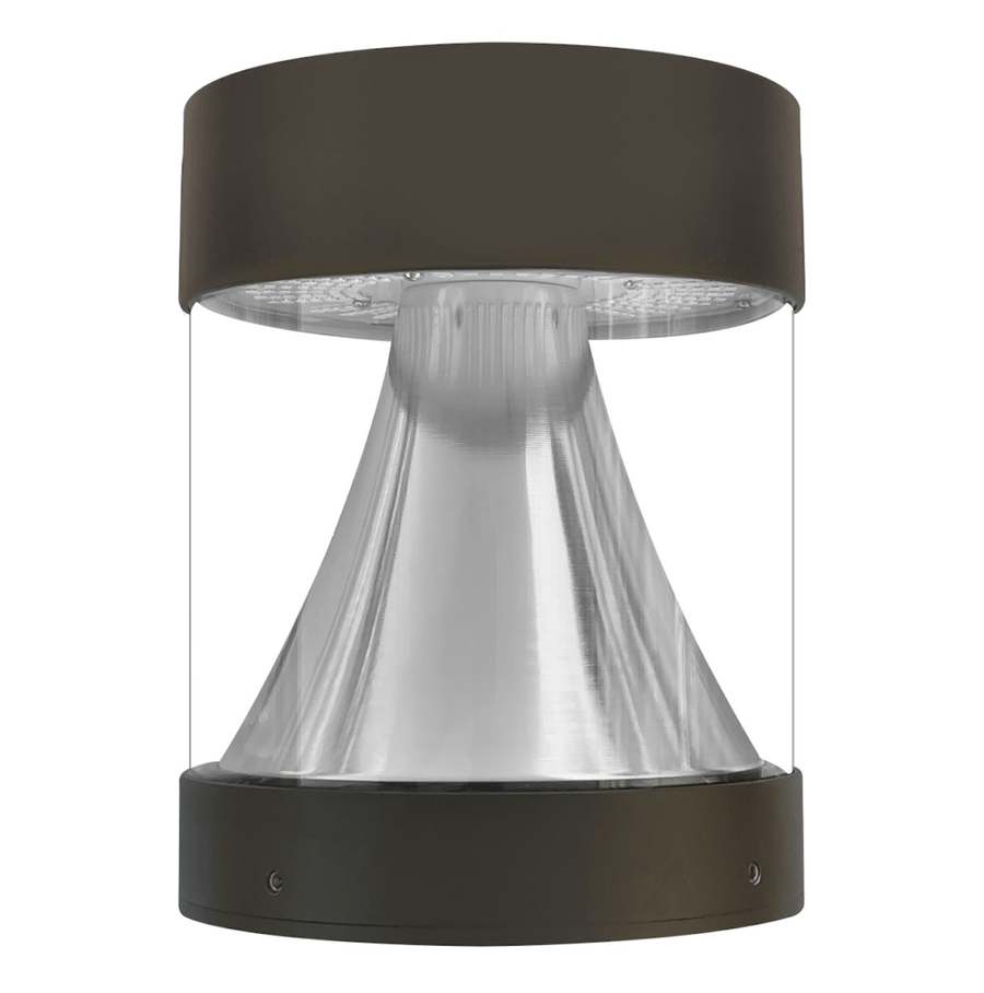 Envision LED Bollard Head: Round Cone Flat Top 5-CCT Selectable 22W/16W/12W - Bronze