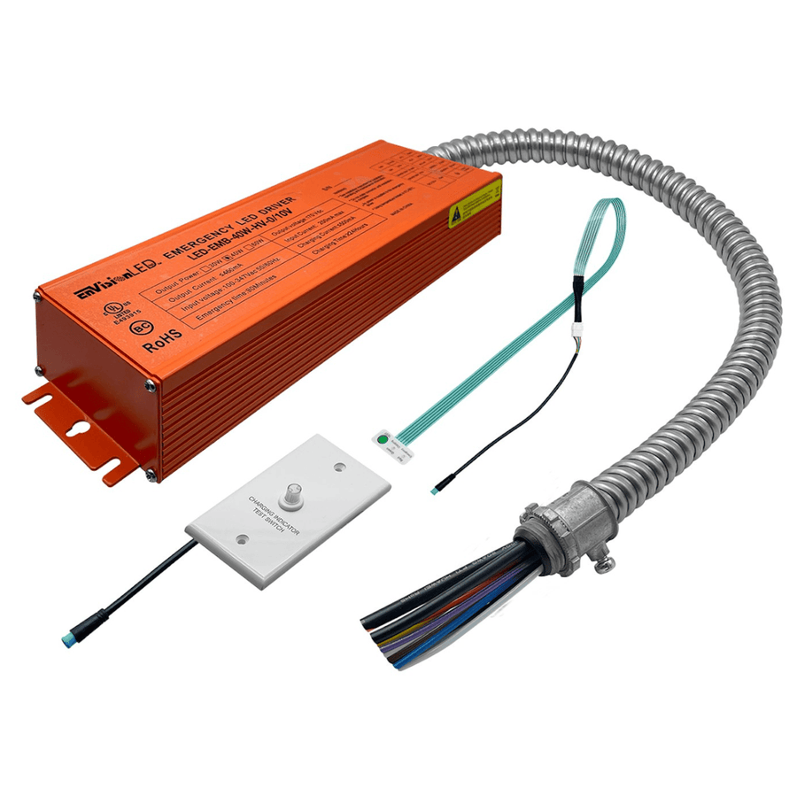 Envision LED Emergency Backup: 277-480V, 400V DC Output 0-10V Dim - Single Flex