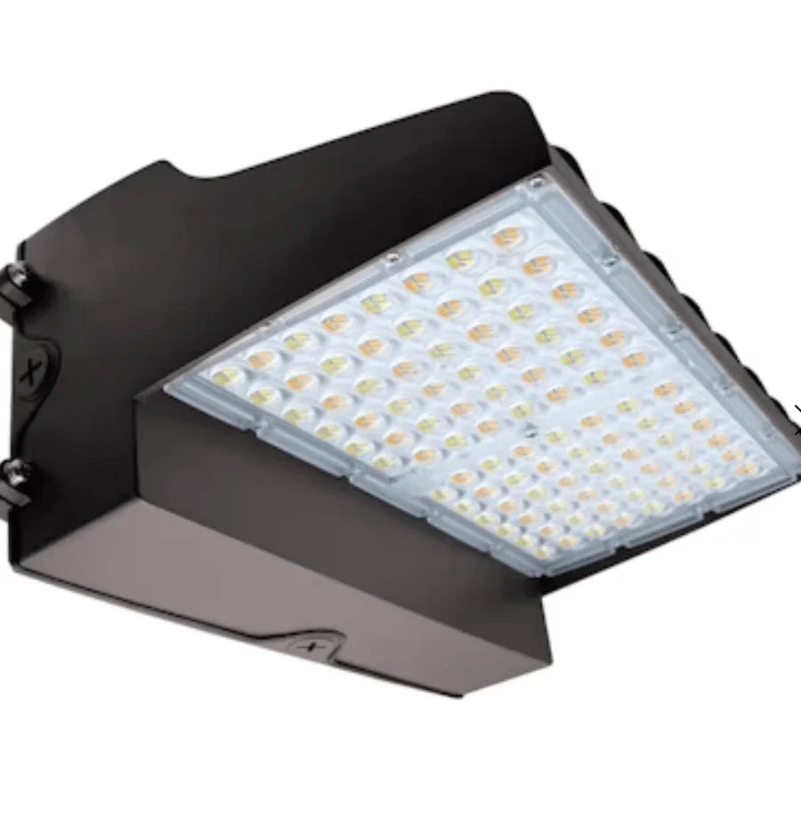 Envision LED Full-Cutoff Wall Pack: Flat-FC Line, 3-CCT & 5-Power Select w/ Photocell 120W/110W/100W/90W/80W - Bronze