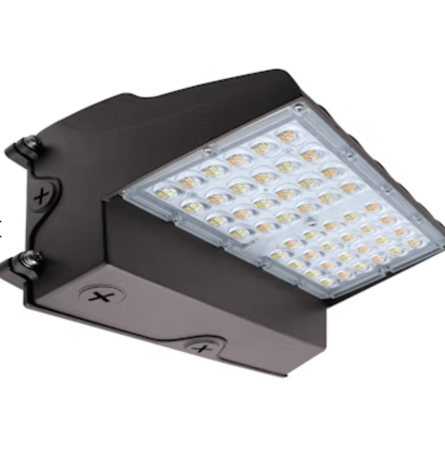 Envision LED Full-Cutoff Wall Pack: Flat-FC Line, 3-CCT & 5-Power Select w/ Photocell 60W/50W/40W/30W/20W - Bronze