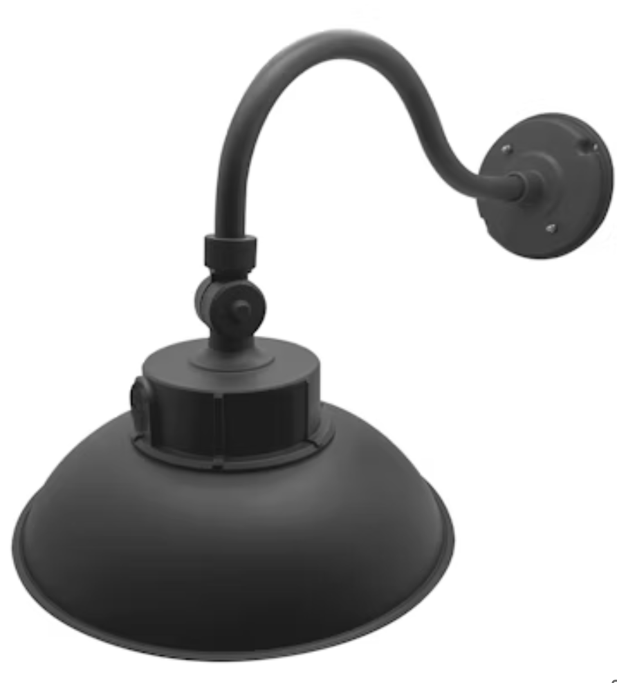 Envision LED Gooseneck Area Light: Bolt-Line 3-CCT Select 50W/40W/30W - Black