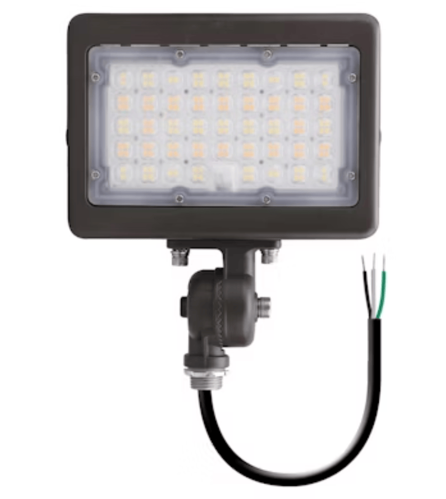 Envision LED Mini Area Flood Lights: M-Line, 3-CCT & Power Select w/ Photocell 50W/35W - Bronze
