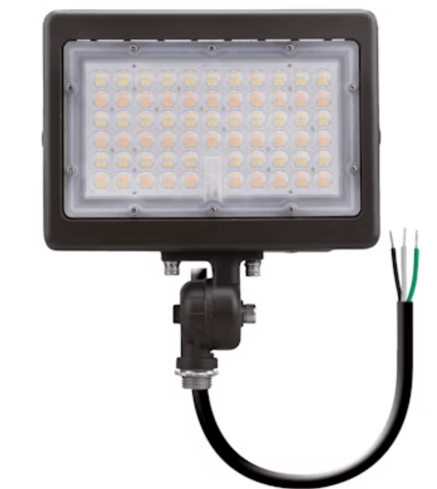 Envision LED Mini Area Flood Lights: M-Line, 3-CCT & Power Select w/ Photocell 80W/70W/60W - Bronze