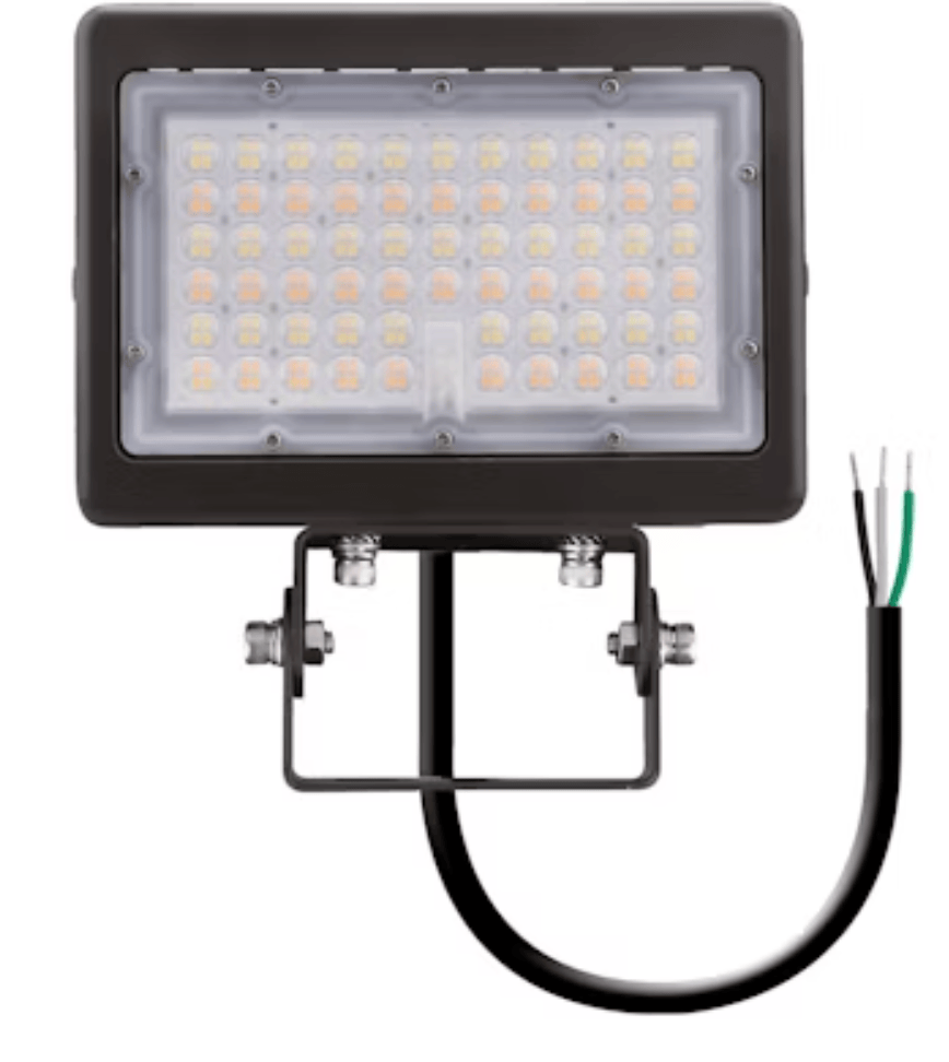 Envision LED Mini Area Flood Lights: M-Line, 3-CCT & Power Select w/ Photocell 80W/70W/60W - Bronze