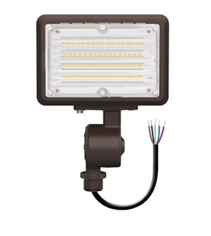 Envision LED Mini Area Floodlights: XS-Line, 3-CCT & Power Select w/ Photocell 15W - Bronze