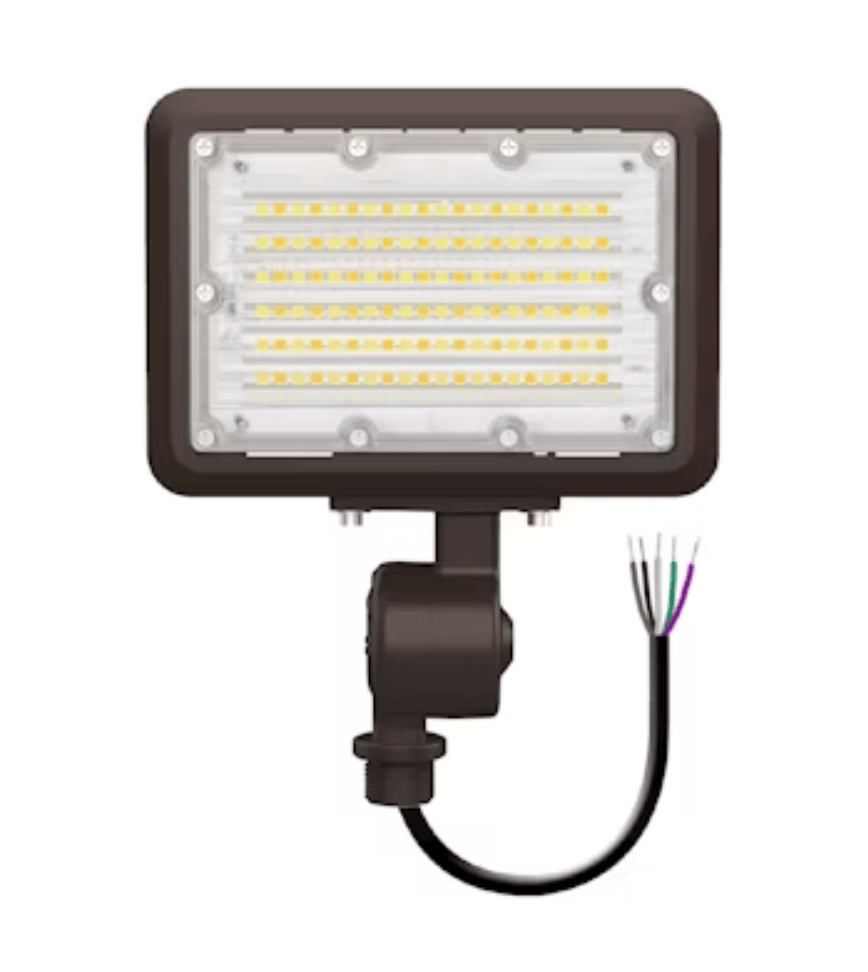 Envision LED Mini Area Floodlights: XS-Line, 3-CCT & Power Select w/ Photocell 30W - Bronze