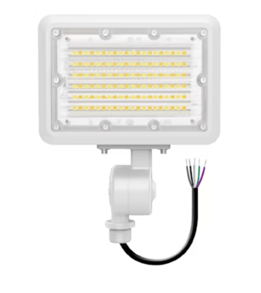 Envision LED Mini Area Floodlights: XS-Line, 3-CCT & Power Select w/ Photocell 30W - White