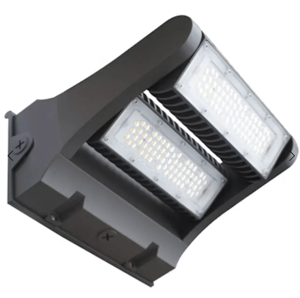 Envision LED Rotating Wall Pack: R-Line Double Module, 3CCT, 80W - Bronze