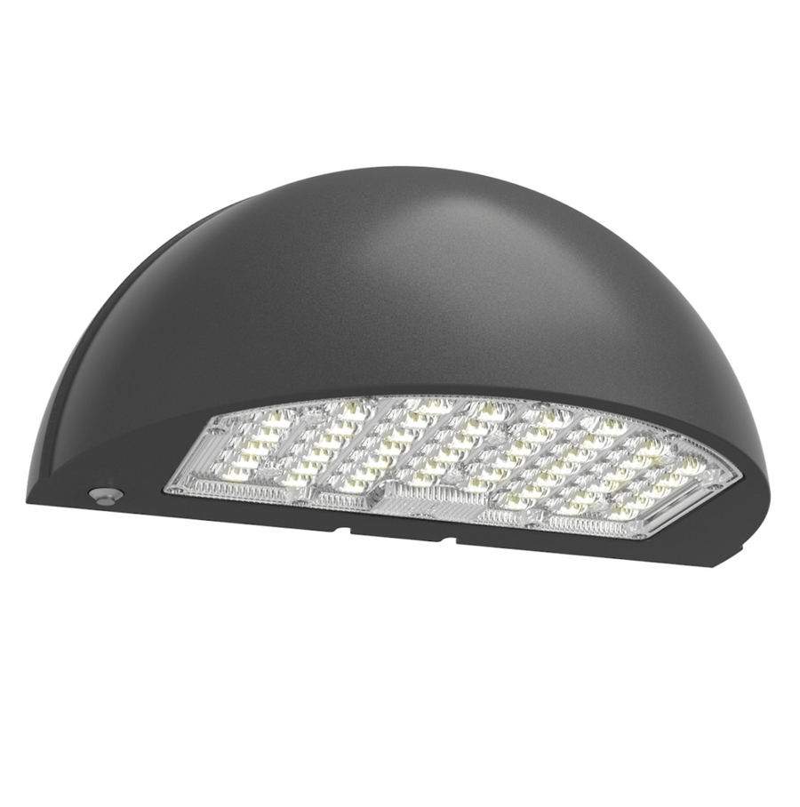 Envision LED Semi-Circle Full Cut Off Wall Pack: CIRCLE-Line 3-CCT & 3-Power Select - Black