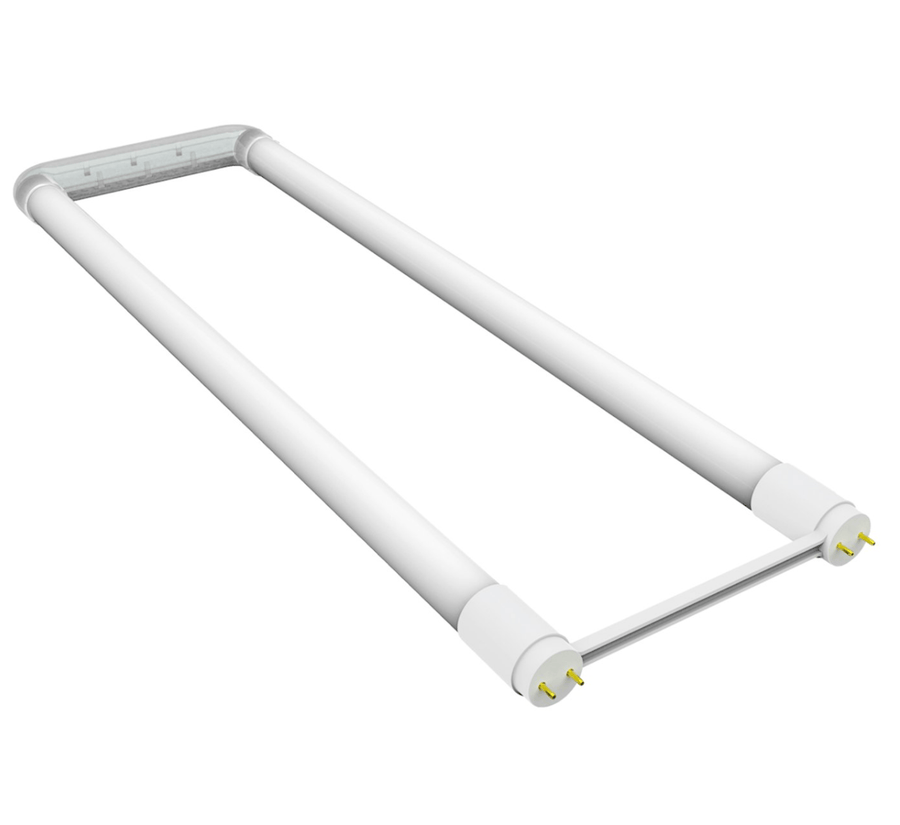 Envision LED T8 6" U-Shaped 22X6 Glass + PC Coating TRIPLE FIT Ballast, or AC Direct Single/Double (FROSTED LENS) 3-CCT Select 15W - White