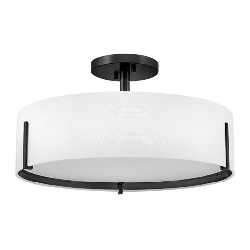 Halle 47573BK Medium Semi-Flush Mount - Black