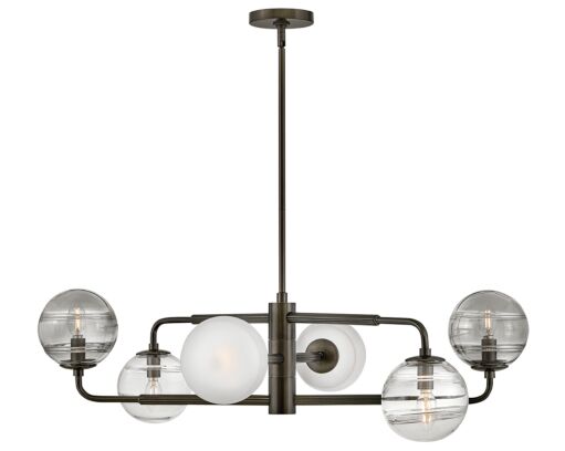 Oberon FR30506BX - Large Adjustable Single Tier Chandelier - Black