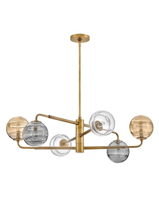 Oberon FR30506HBR - Large Adjustable Single Tier Chandelier - Bronze