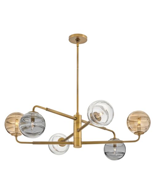 Oberon FR30506HBR - Large Adjustable Single Tier Chandelier - Bronze