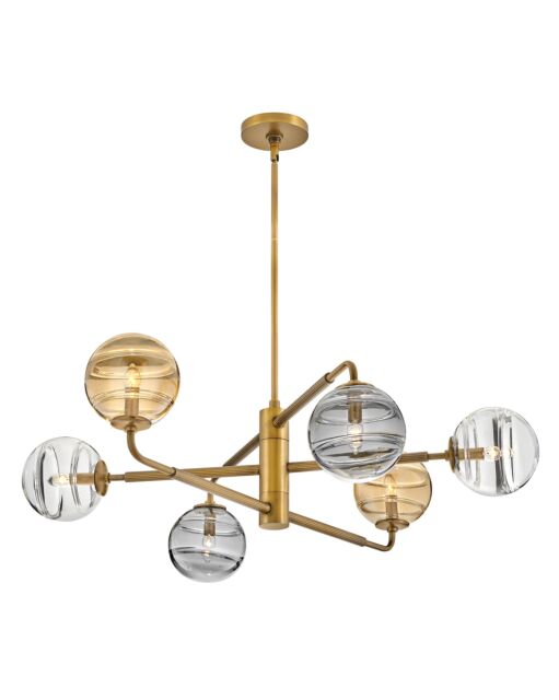 Oberon FR30506HBR - Large Adjustable Single Tier Chandelier - Bronze