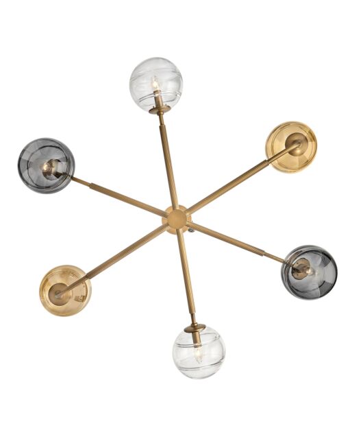 Oberon FR30506HBR - Large Adjustable Single Tier Chandelier - Bronze