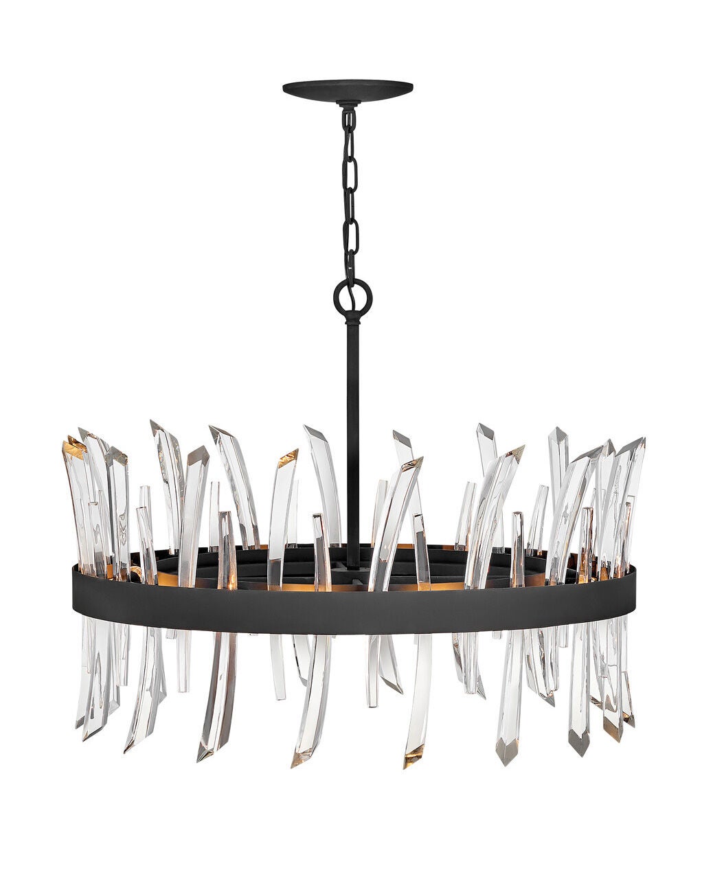 Revel FR30904BLK - Medium Single Tier Chandelier - Black